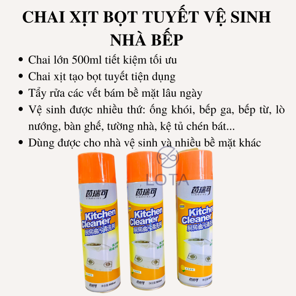 chai xit bot ve sinh bep