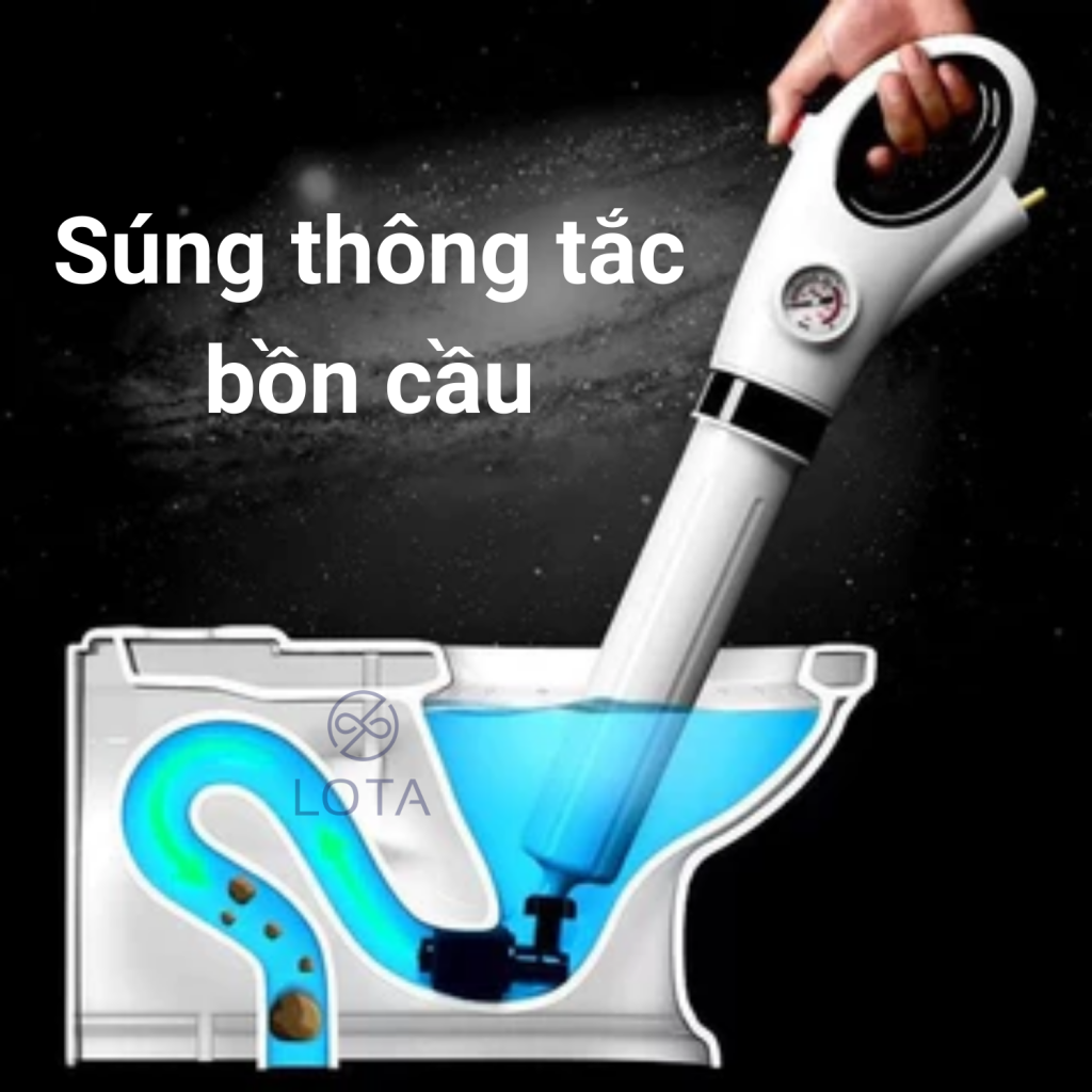 súng thông tắc bồn cầu